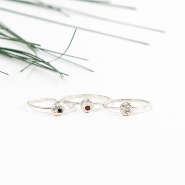 Elemental pebble sterling silver stacking ring ring Amanda K Lockrow
