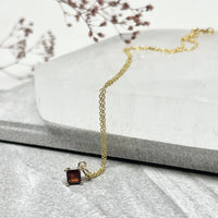 Garnet Square Charm - 14k gold | Talisman Collection charm Amanda K Lockrow