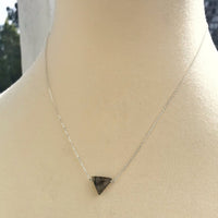 Labradorite little triangle sterling silver necklace - Little Rock collection necklace Amanda K Lockrow