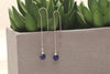 Lapis Lazuli drop sterling silver threader earrings earrings Amanda K Lockrow 