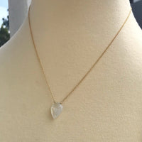 Rainbow moonstone shield 14k yellow gold filled necklace - Little Rock collection necklace Amanda K Lockrow