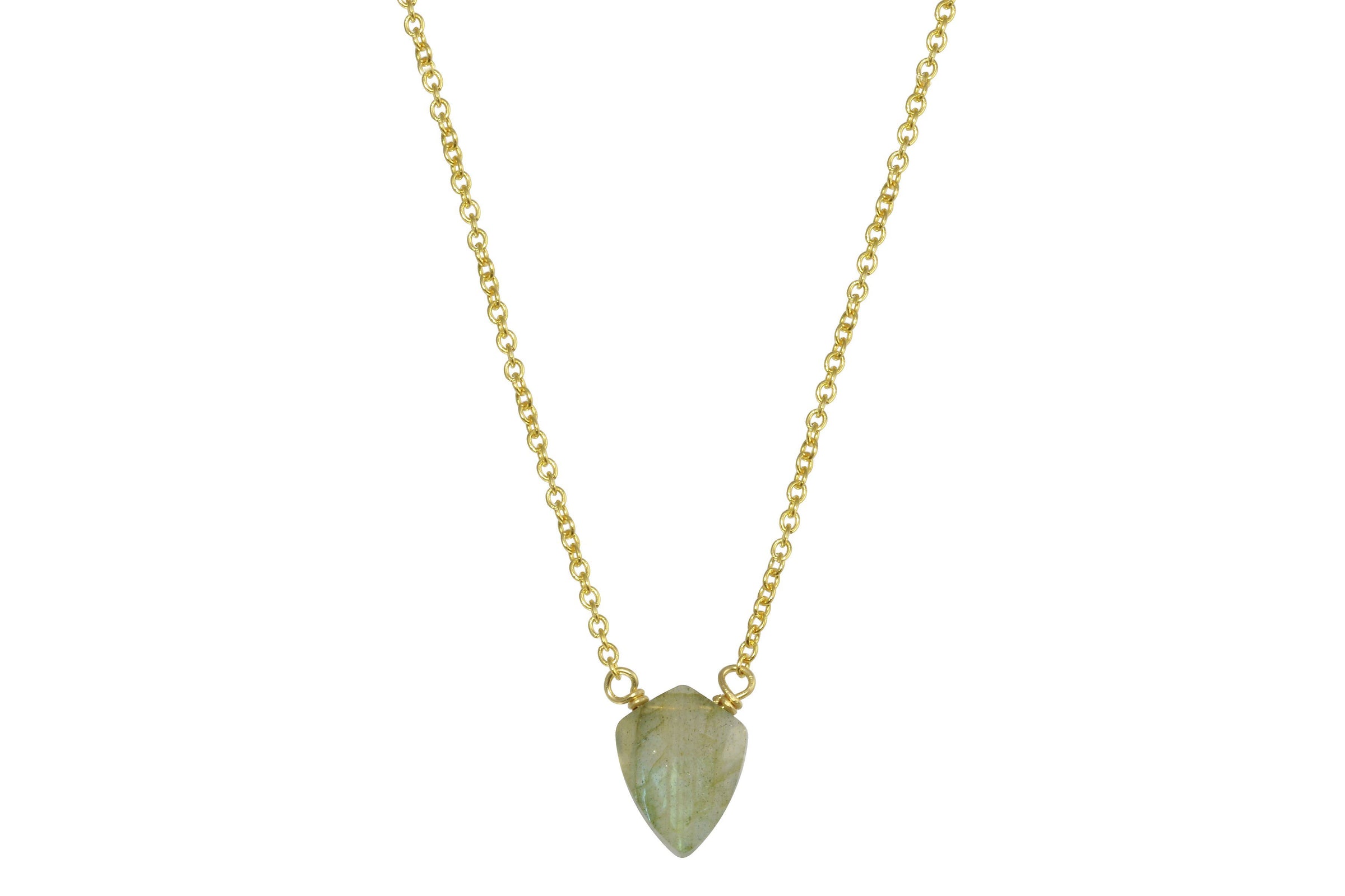 Labradorite little shield 14k yellow gold filled necklace - Little Rock collection necklace Amanda K Lockrow