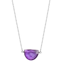 Amethyst half moon sterling silver necklace | Little Rock Collection necklace Amanda K Lockrow