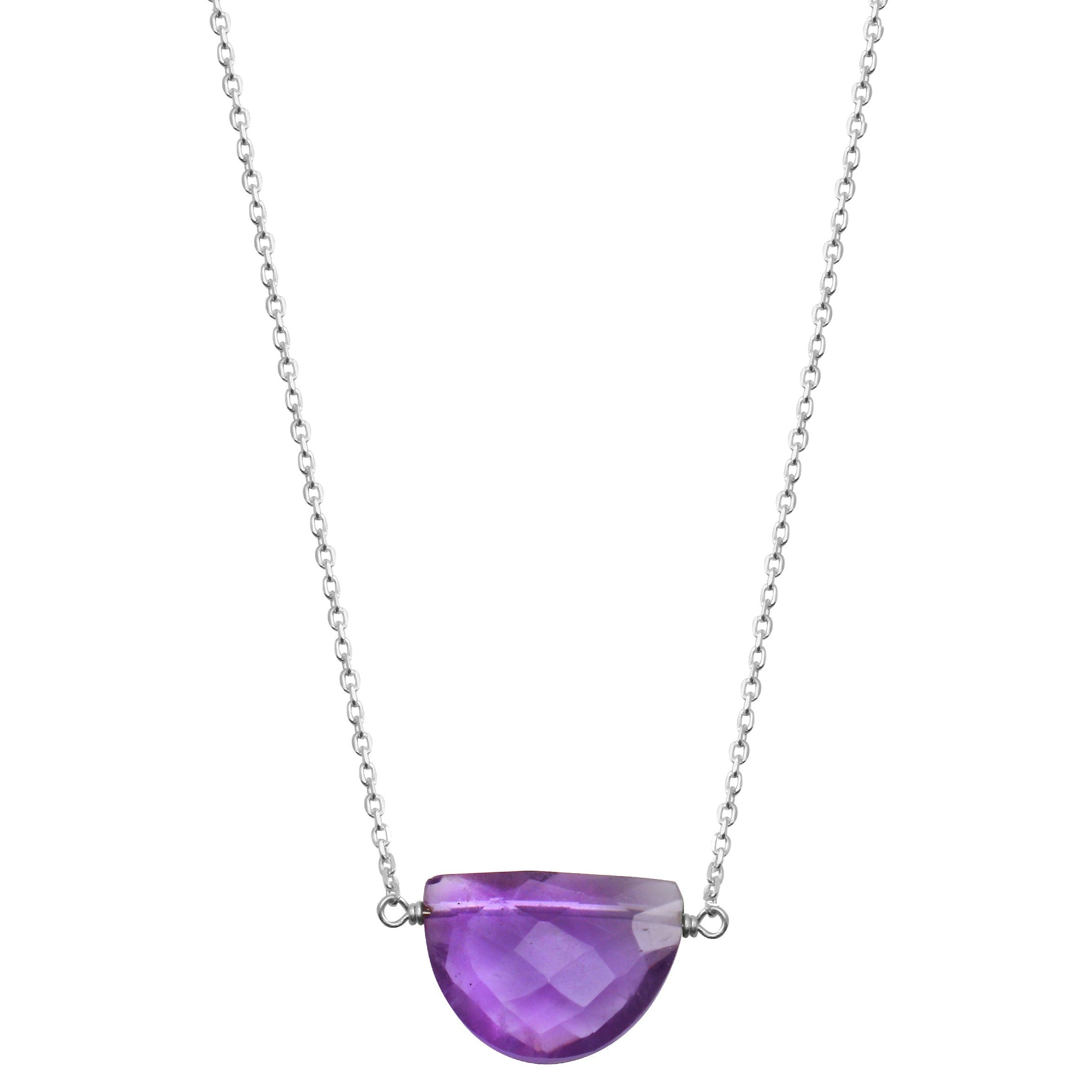 Amethyst half moon sterling silver necklace | Little Rock Collection necklace Amanda K Lockrow