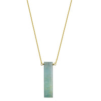 Aquamarine bar crystal necklace | little rock collection necklace Amanda K Lockrow