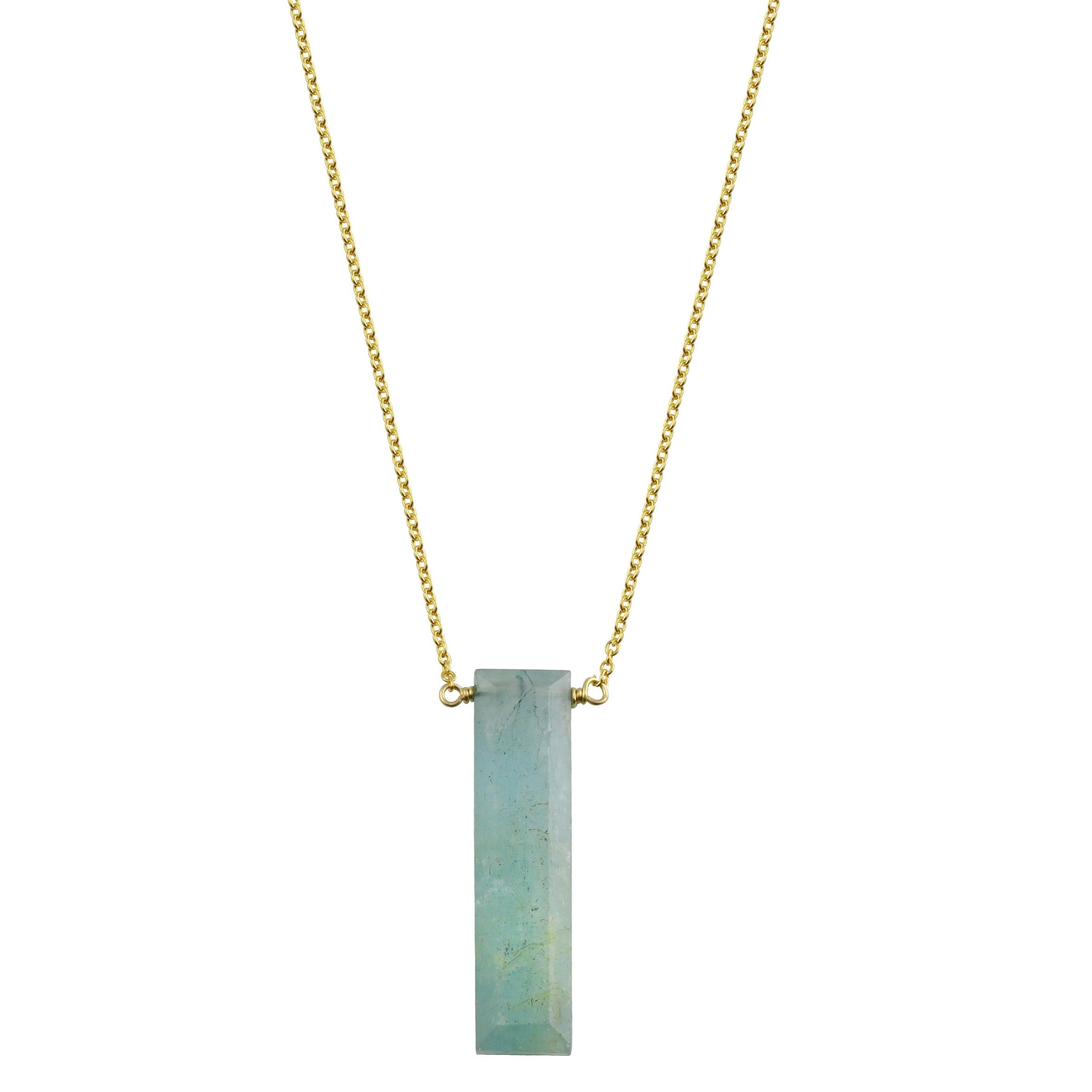 Aquamarine bar crystal necklace | little rock collection necklace Amanda K Lockrow
