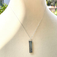 Labradorite bar silver or 14K gold filled little rock necklace necklace Amanda K Lockrow