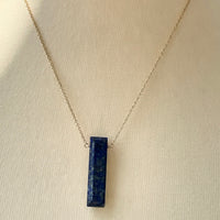 Lapis lazuli bar crystal necklace | little rock collection necklace Amanda K Lockrow