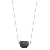 Black Sunstone half moon sterling silver necklace | Little Rock Collection necklace Amanda K Lockrow