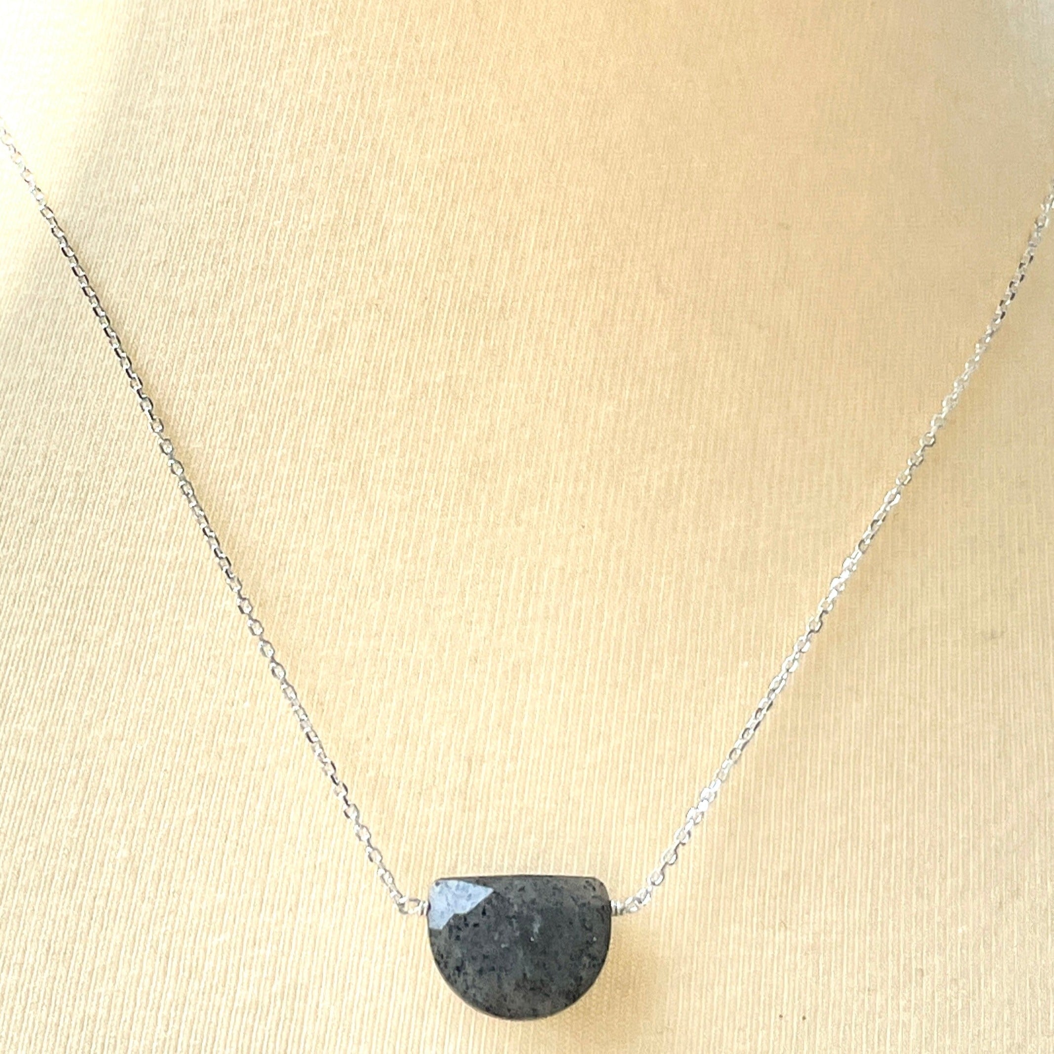 Amethyst half moon sterling silver necklace | Little Rock Collection necklace Amanda K Lockrow