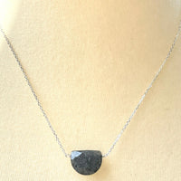 Strawberry Quartz half moon sterling silver necklace | Little Rock Collection necklace Amanda K Lockrow