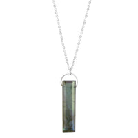 Labradorite bar silver or 14K gold filled little rock necklace necklace Amanda K Lockrow