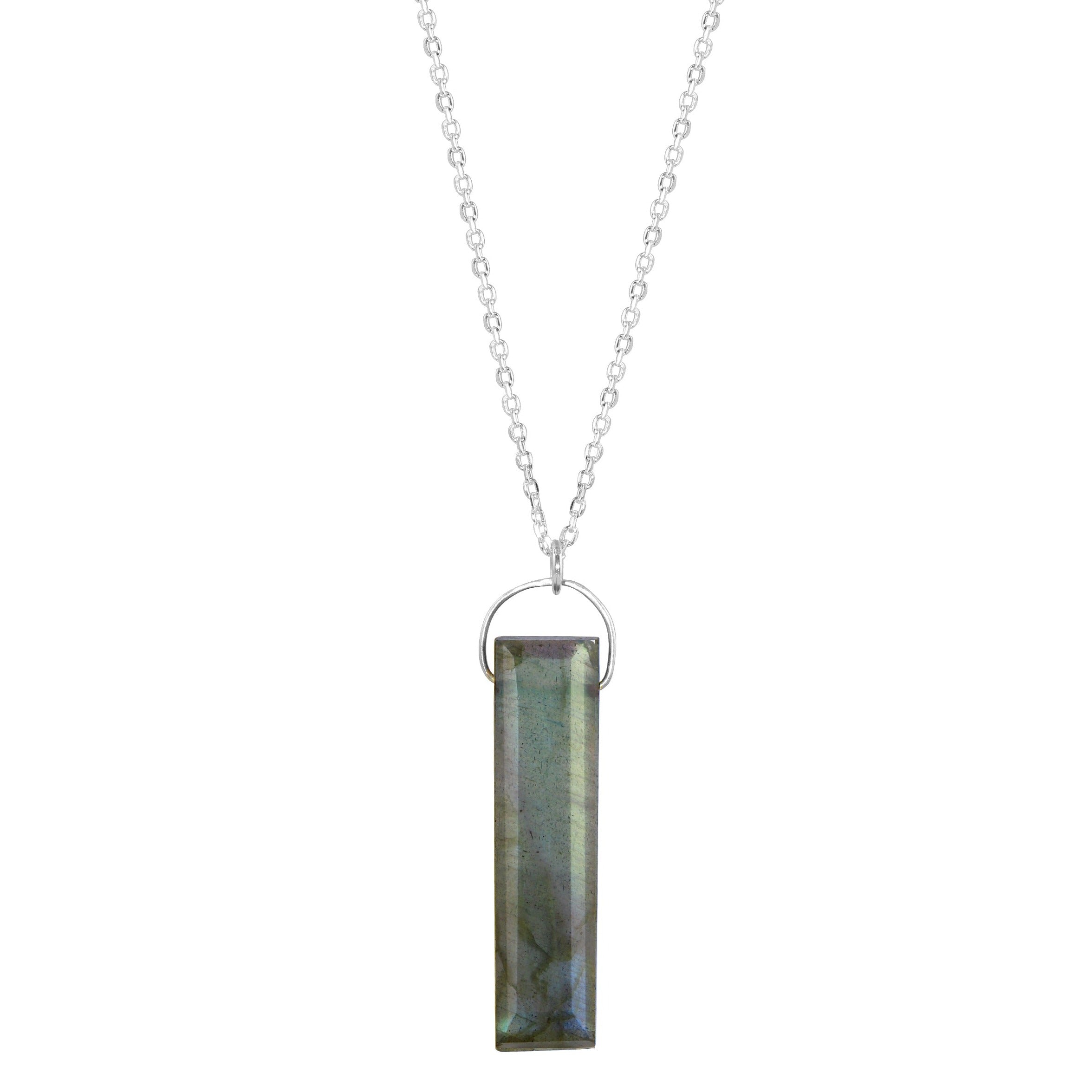 Labradorite bar silver or 14K gold filled little rock necklace necklace Amanda K Lockrow