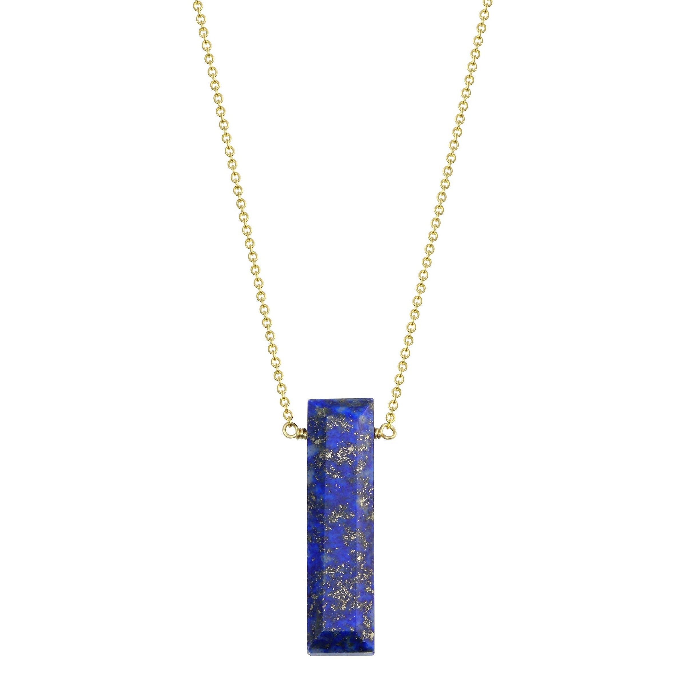 Lapis lazuli bar crystal necklace | little rock collection necklace Amanda K Lockrow