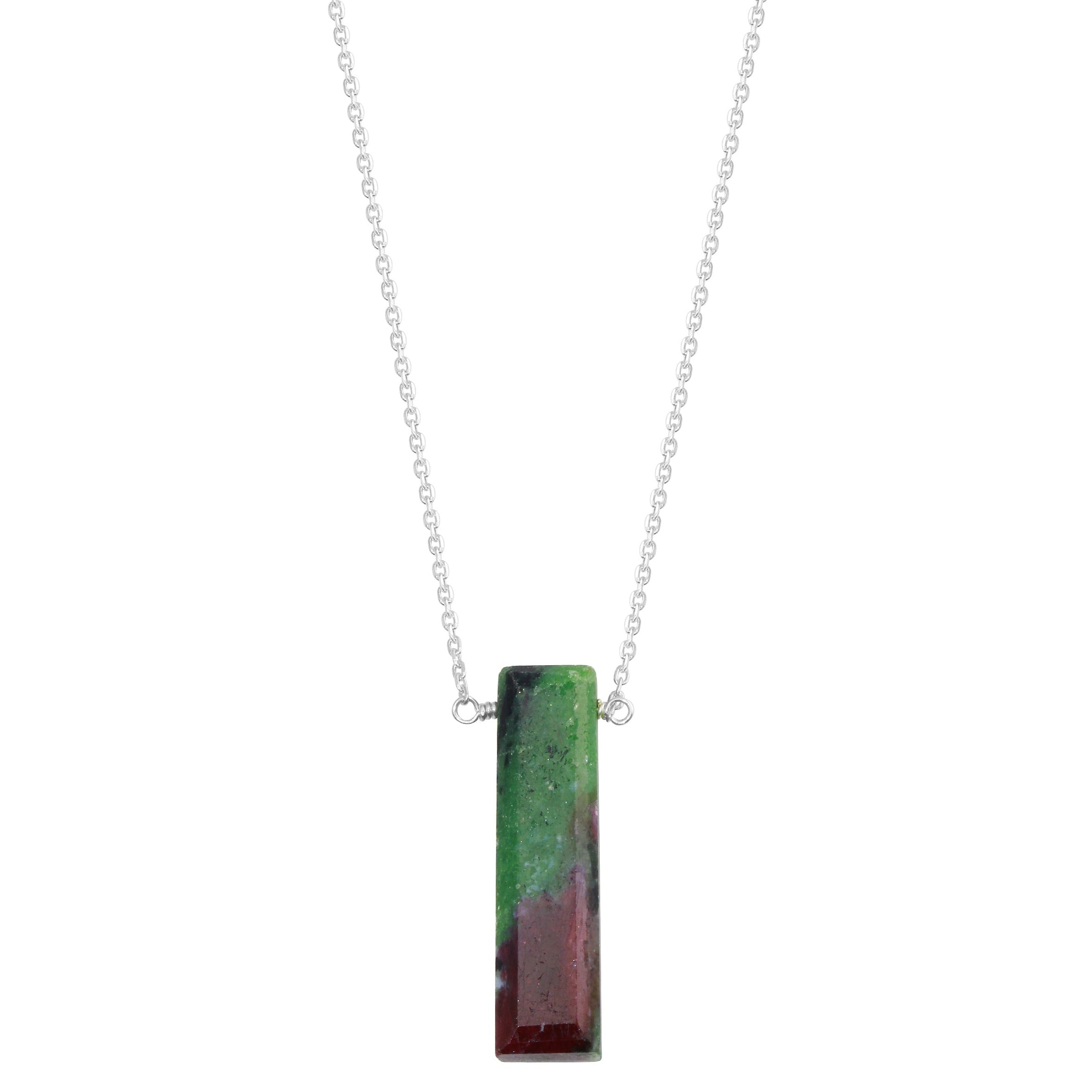 Ruby zoisite bar crystal necklace | Little Rock Collection necklace Amanda K Lockrow