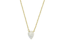 Rainbow moonstone little shield 14k yellow gold filled necklace - Little Rock collection necklace Amanda K Lockrow