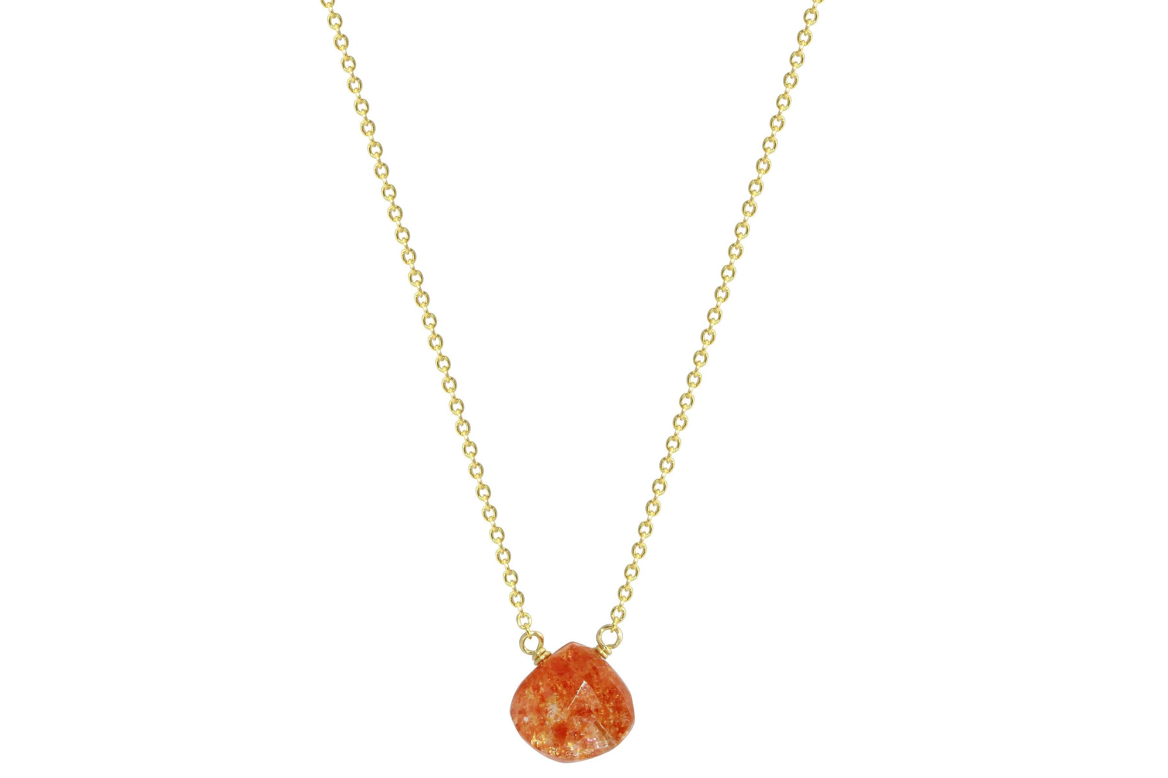 Sunstone little rock necklace - sterling silver or gold filled necklace Amanda K Lockrow