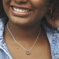 Lapis lazuli hexagon sterling silver necklace necklace Amanda K Lockrow