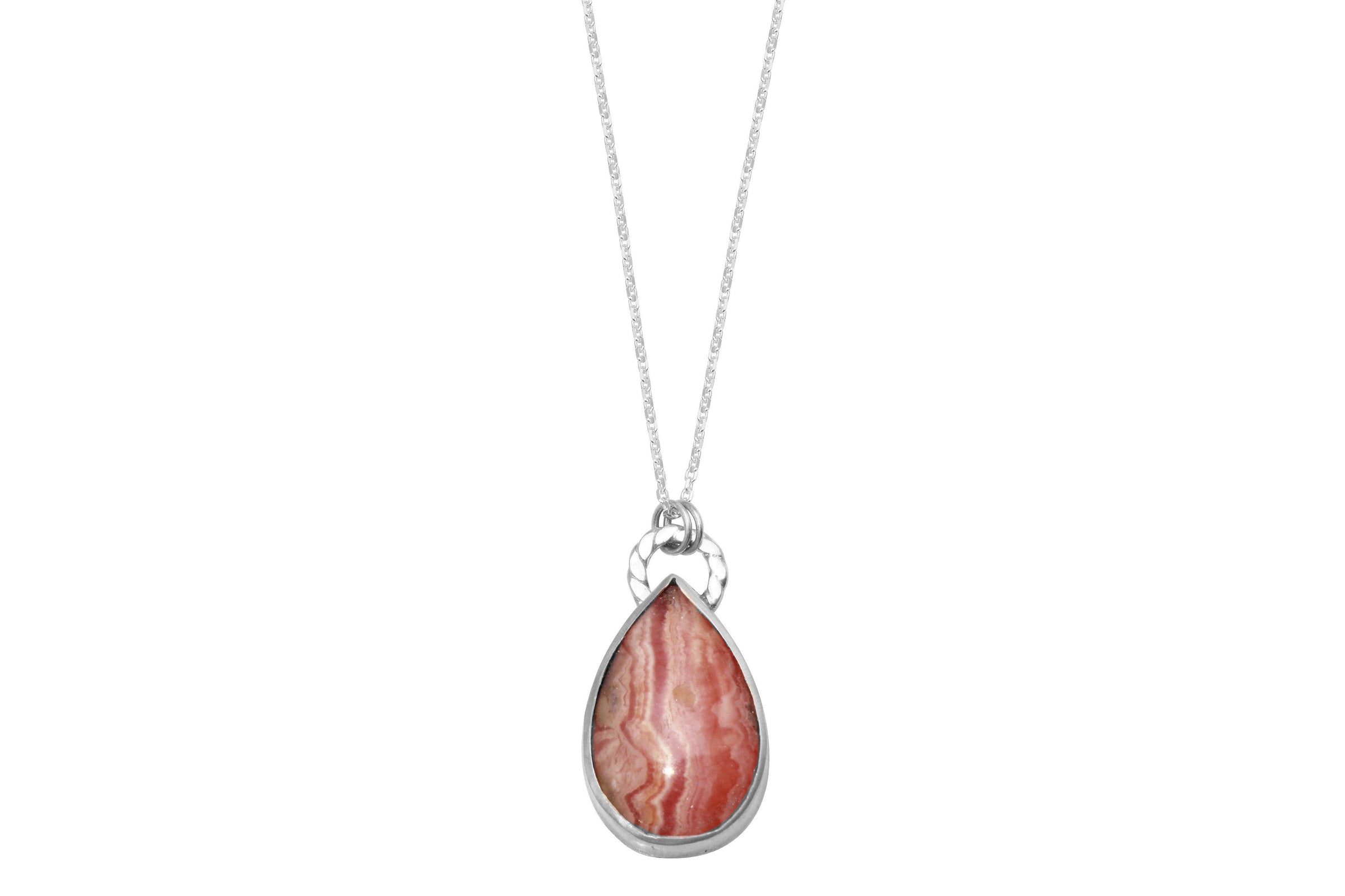 Rhodochrosite sterling silver drop necklace necklace Amanda K Lockrow 