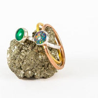 Green onyx 6mm sterling silver stacking ring ring Amanda K Lockrow