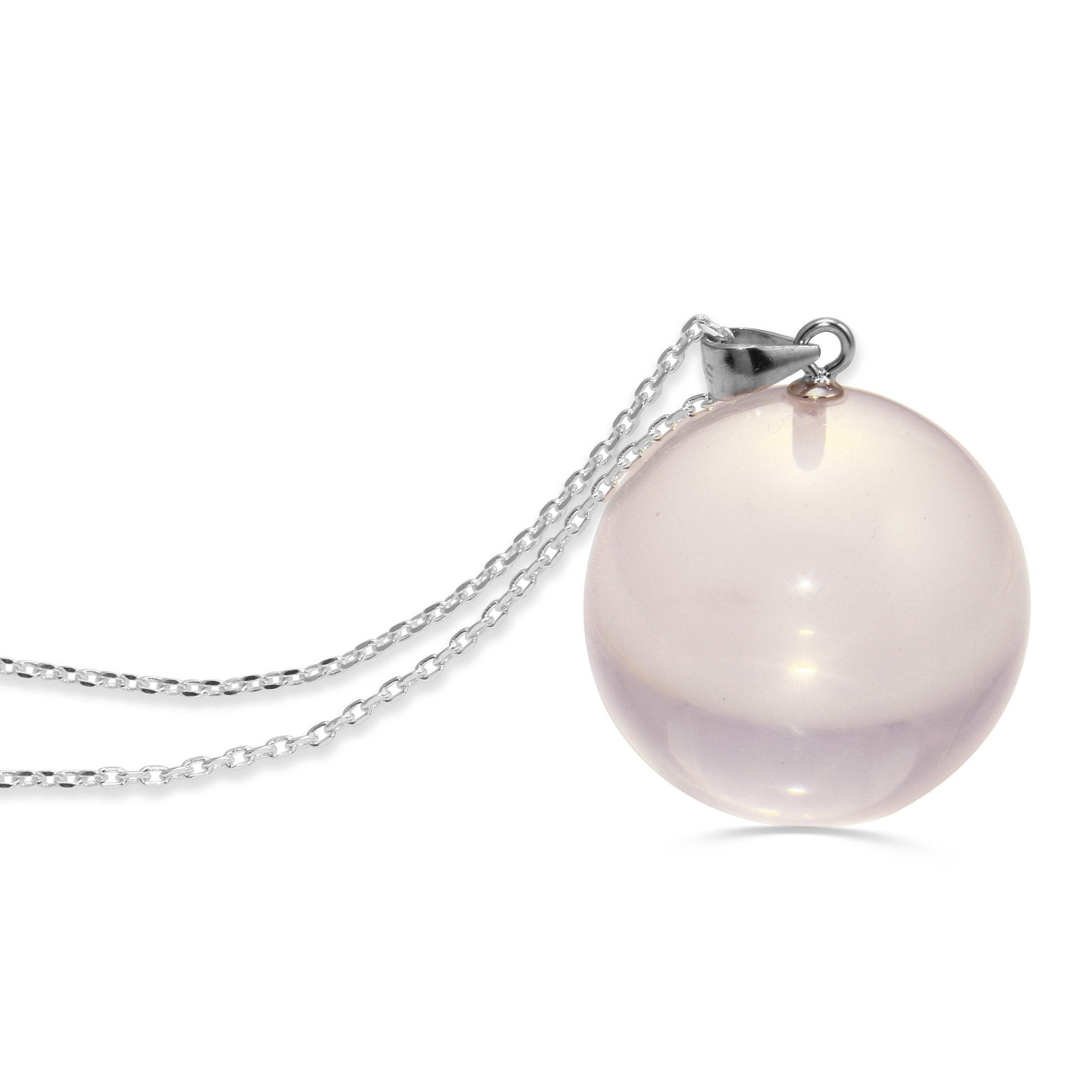 Rose quartz sphere necklace necklace Amanda K Lockrow
