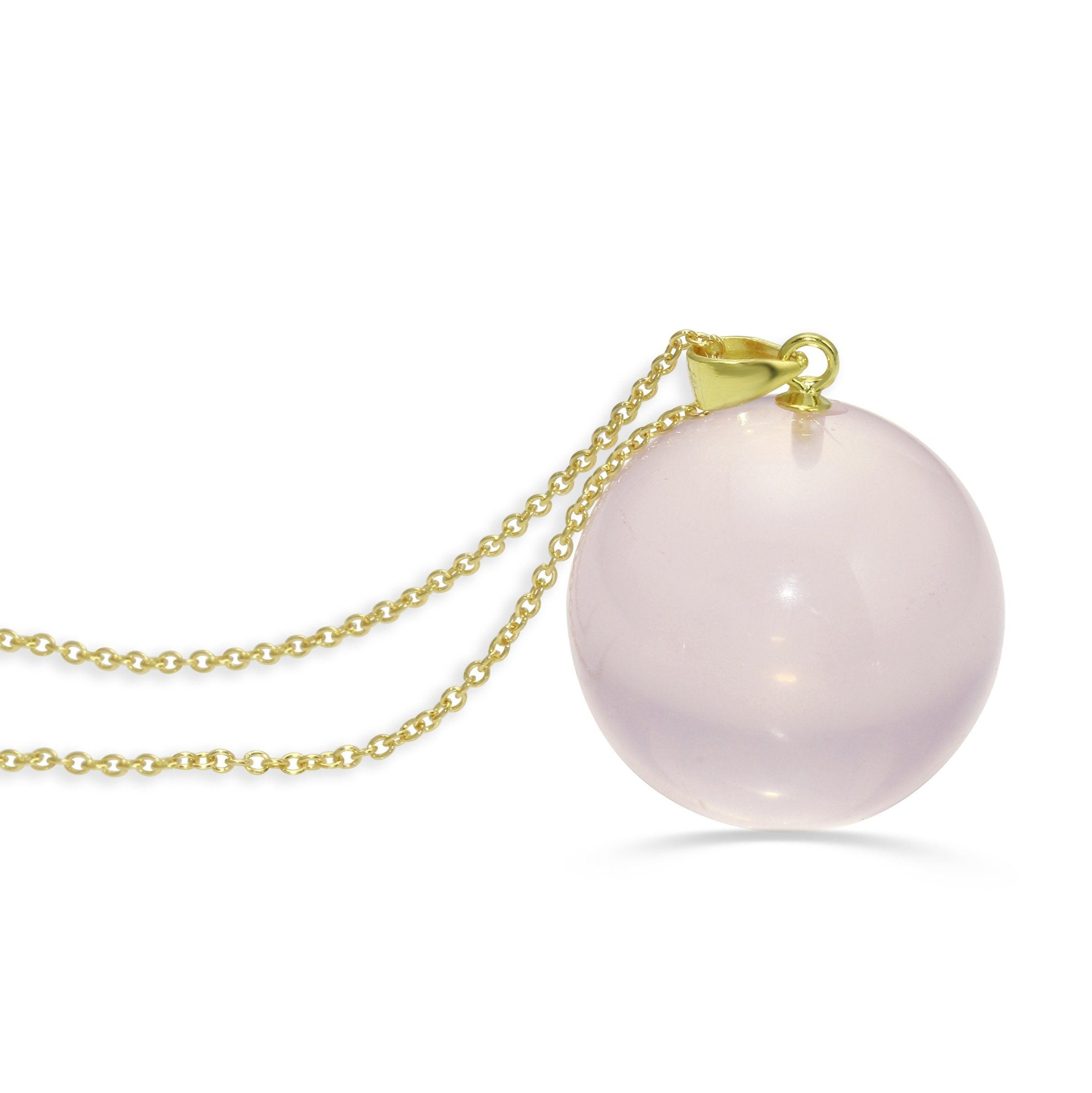 Rose quartz sphere necklace necklace Amanda K Lockrow