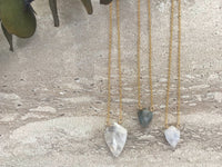 Rainbow moonstone little shield 14k yellow gold filled necklace - Little Rock collection necklace Amanda K Lockrow