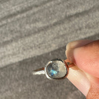 Rainbow moonstone sterling silver ring - size 8 ring Amanda K Lockrow