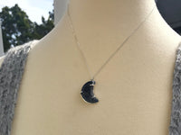 Luna rose quartz moon talisman sterling silver necklace necklace Amanda K Lockrow