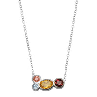 Birthstone 4 stone sterling silver necklace necklace Amanda K Lockrow