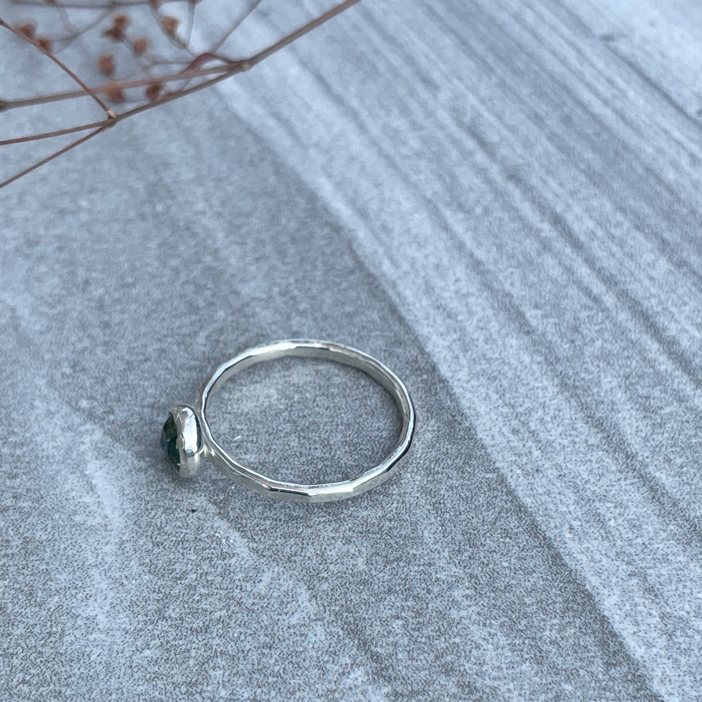 Kyanite 6mm sterling silver stacking ring ring Amanda K Lockrow