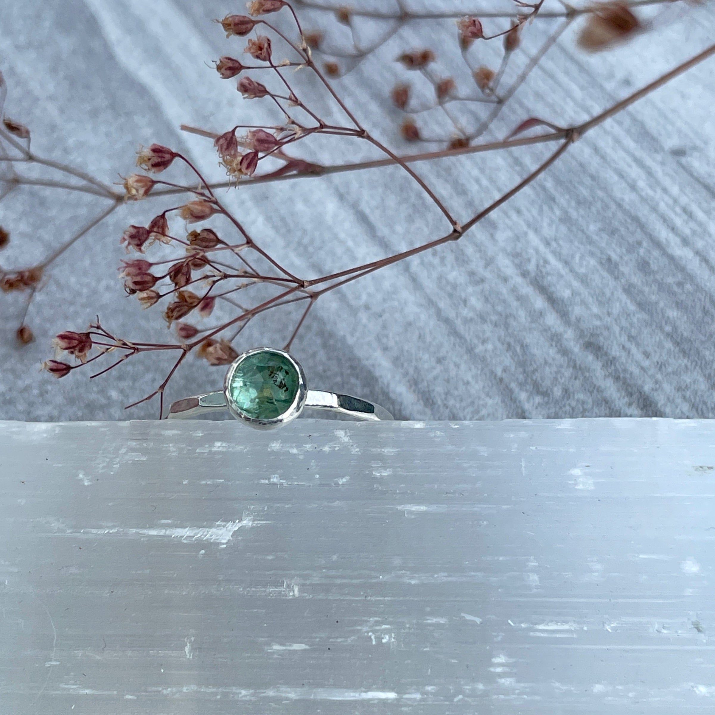 Kyanite 6mm sterling silver stacking ring ring Amanda K Lockrow 