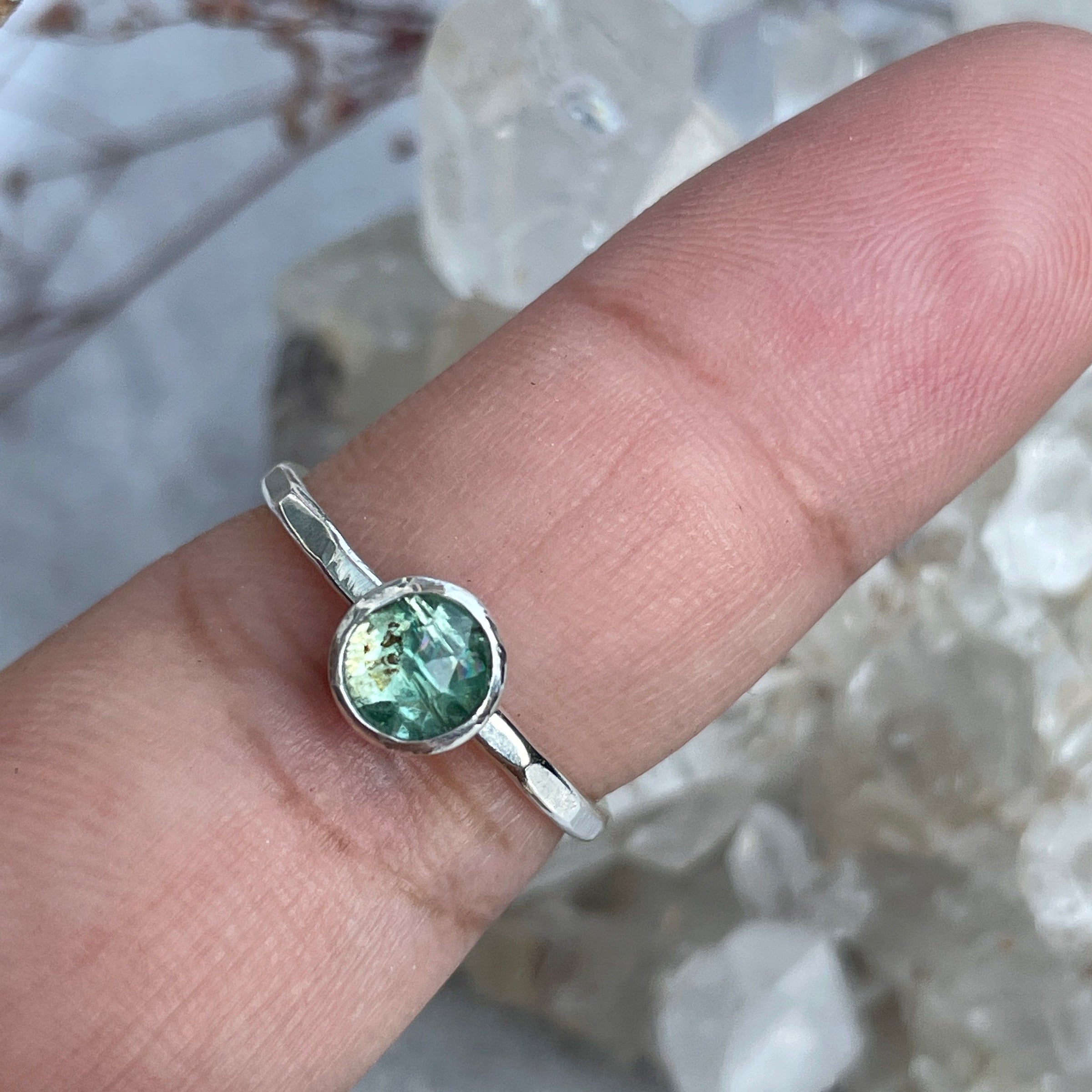 Kyanite 6mm sterling silver stacking ring ring Amanda K Lockrow