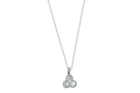 Little silver aquamarine and diamond necklace - birthstone necklace necklace Amanda K Lockrow