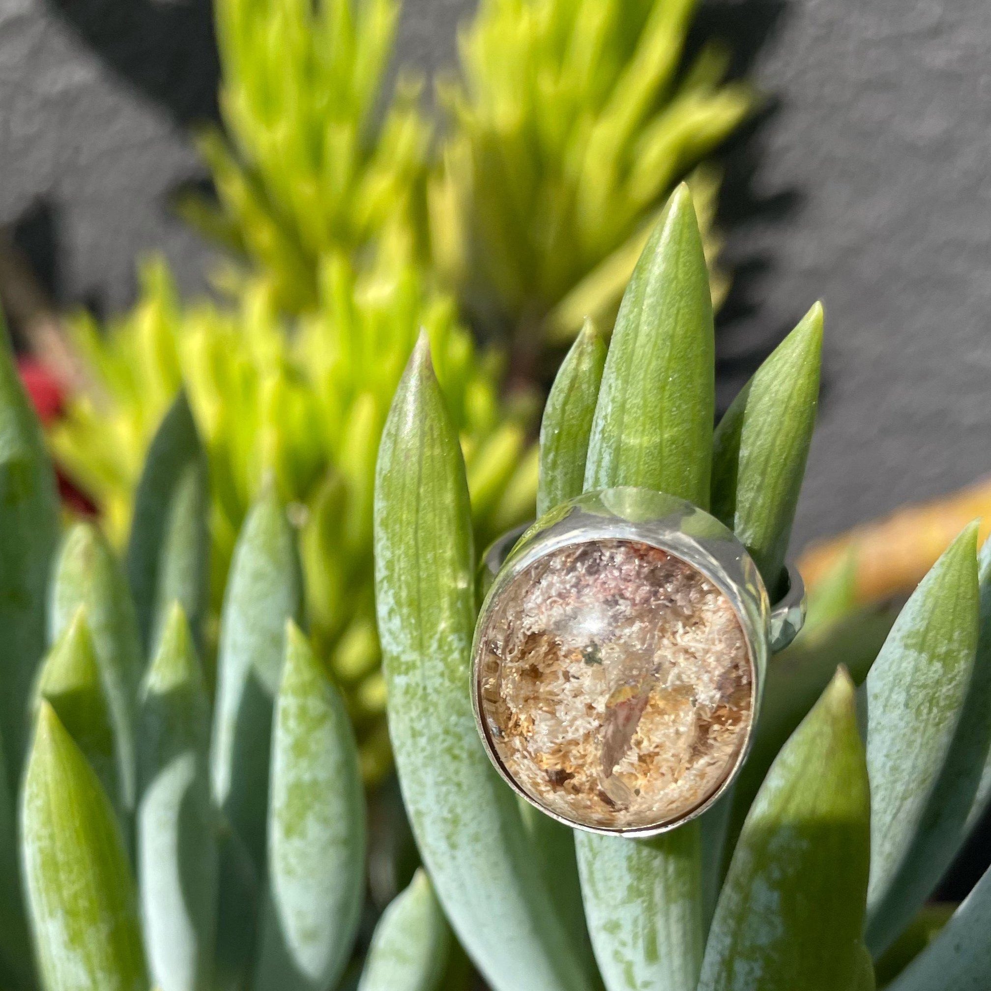 Garden quartz sterling silver ring size 8 - lodalite, shamanic dream quartz - Aislinn collection ring Amanda K Lockrow