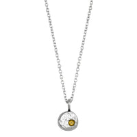 Pebble sterling silver necklace necklace Amanda K Lockrow 16 inches citrine shiny silver chain