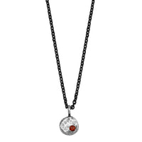 Pebble sterling silver necklace necklace Amanda K Lockrow 18 inches garnet oxidized silver chain