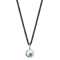 Pebble sterling silver necklace necklace Amanda K Lockrow 16 inches green onyx oxidized silver chain