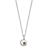 Pebble sterling silver necklace necklace Amanda K Lockrow 16 inches smoky quartz shiny silver chain