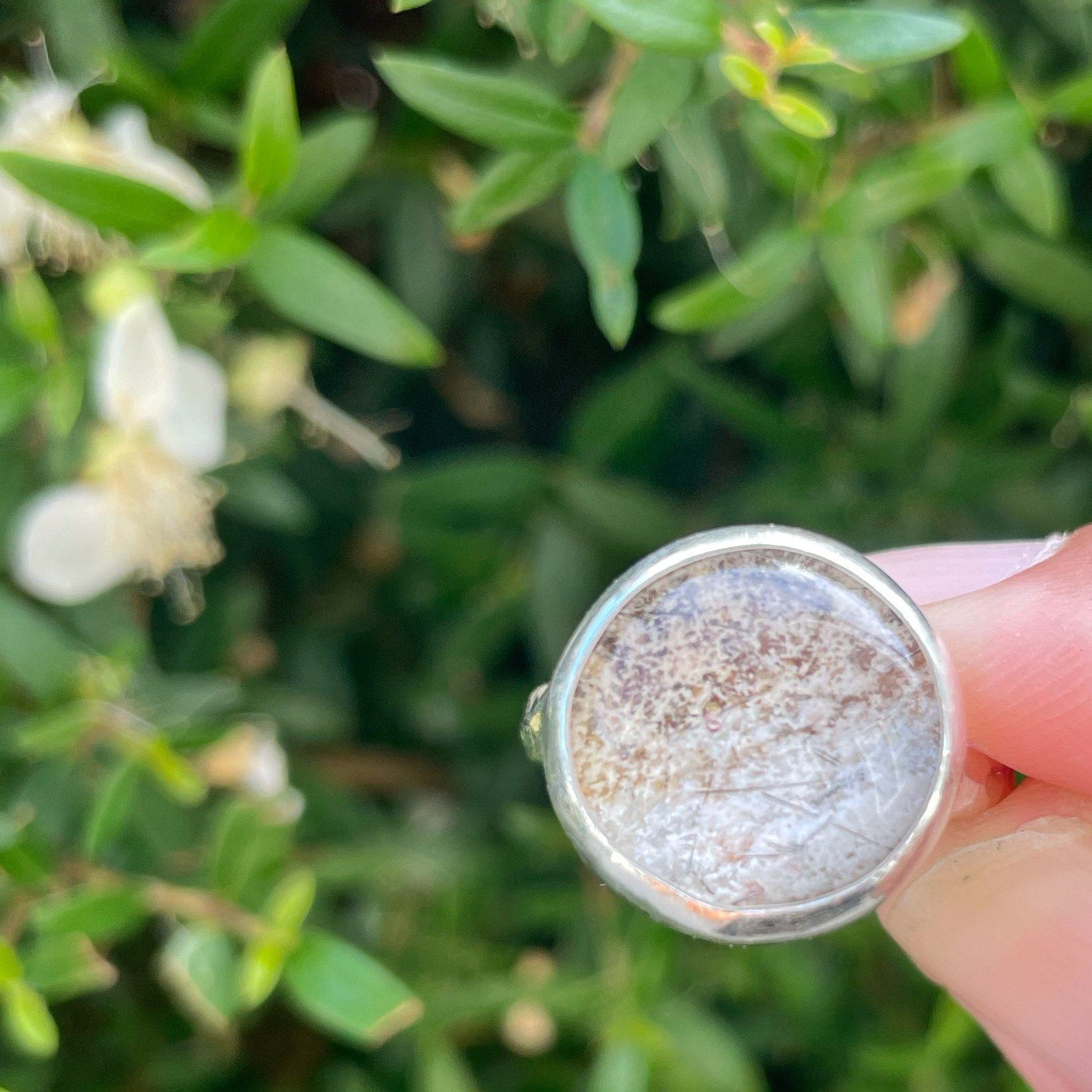Garden quartz sterling silver ring size 7 - lodalite, shamanic dream quartz - Aislinn collection ring Amanda K Lockrow
