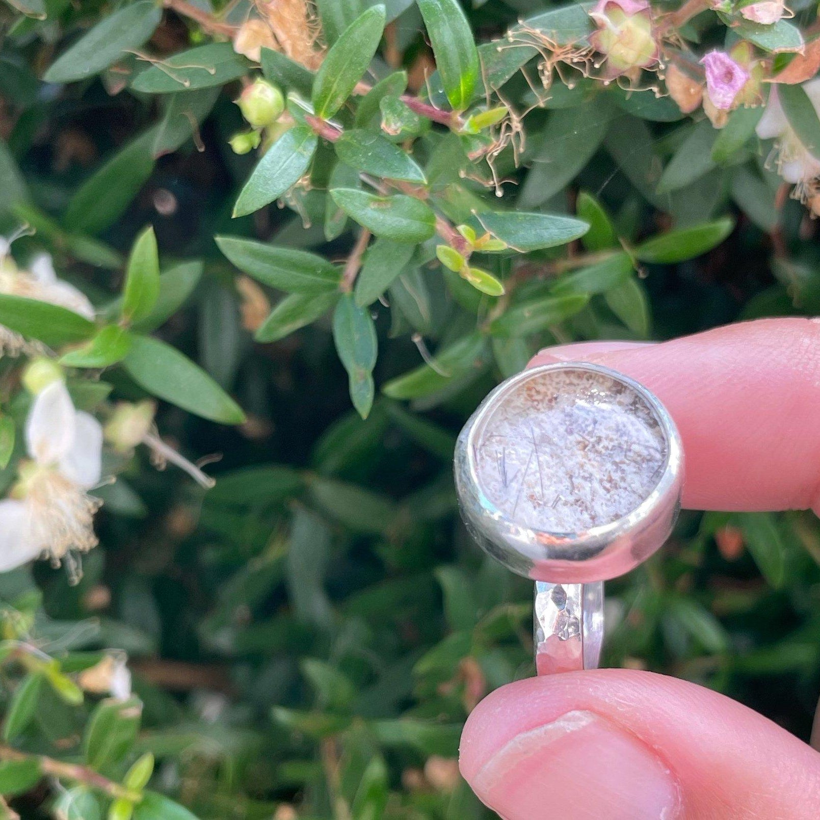 Garden quartz sterling silver ring size 7 - lodalite, shamanic dream quartz - Aislinn collection ring Amanda K Lockrow