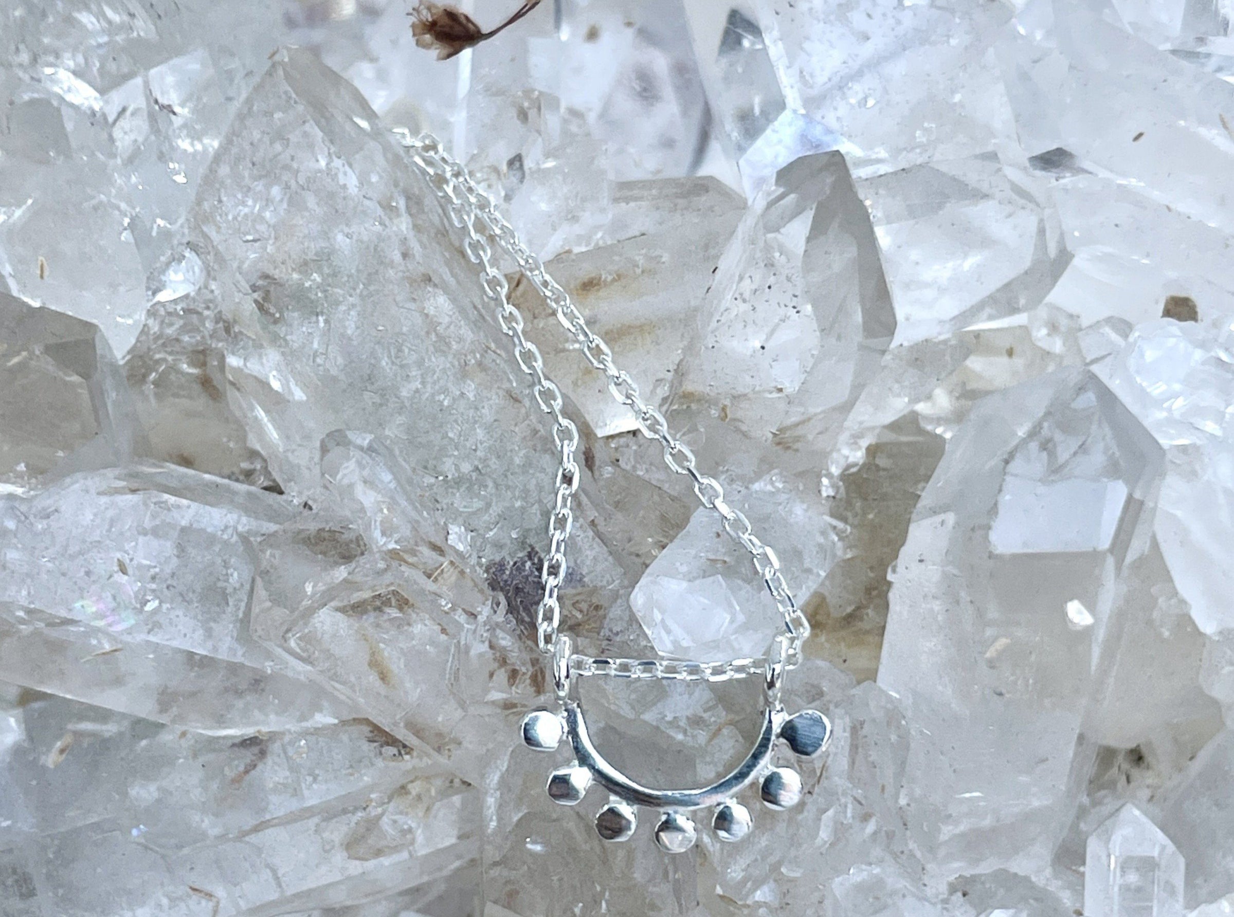 Sterling silver dainty sunrise necklace necklace Amanda K Lockrow