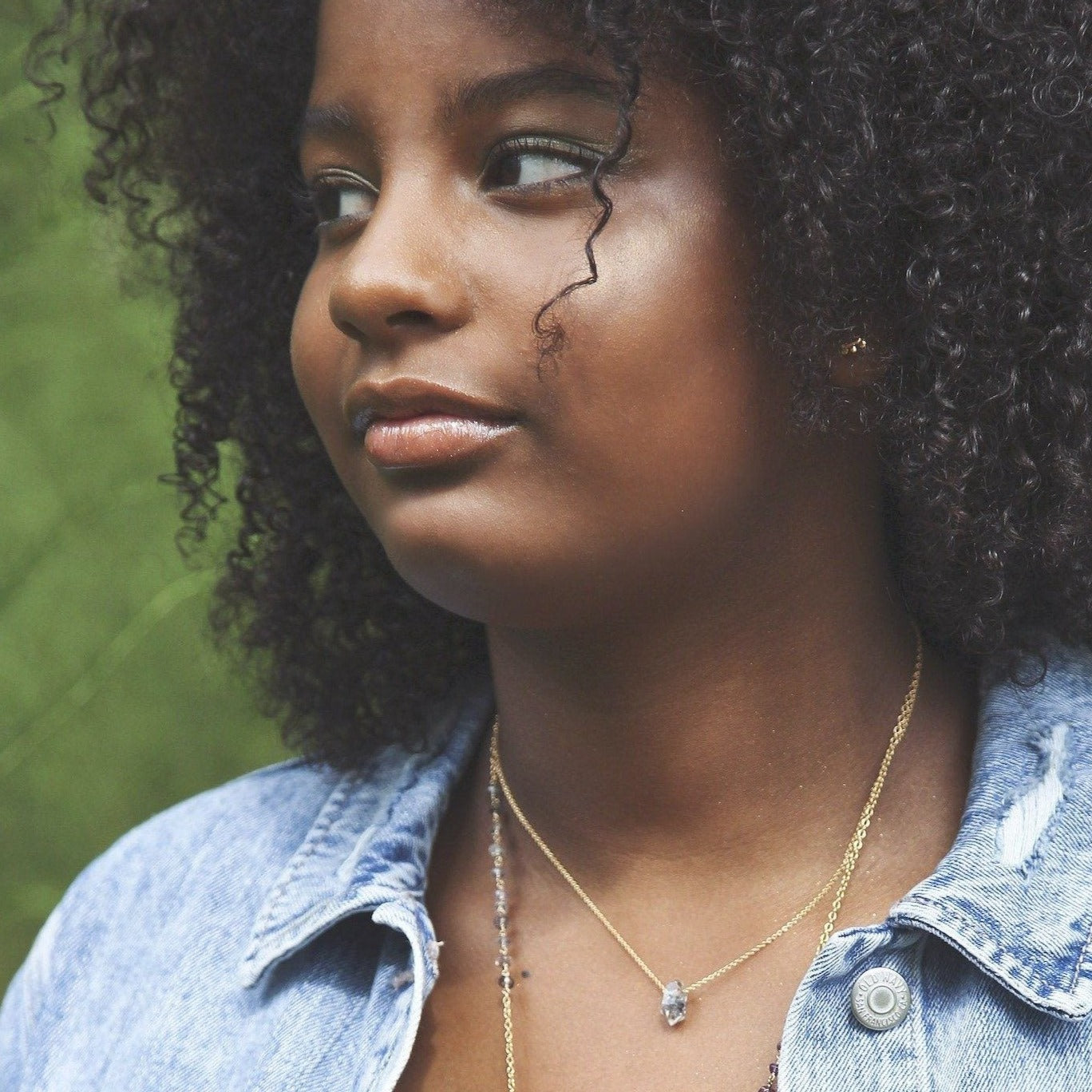 Tara necklace - 14K gold tibetan quartz floating crystal necklace necklace Amanda K Lockrow