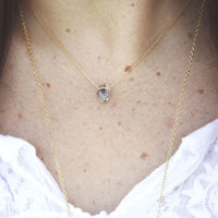 Tara necklace - 14K gold tibetan quartz floating crystal necklace necklace Amanda K Lockrow