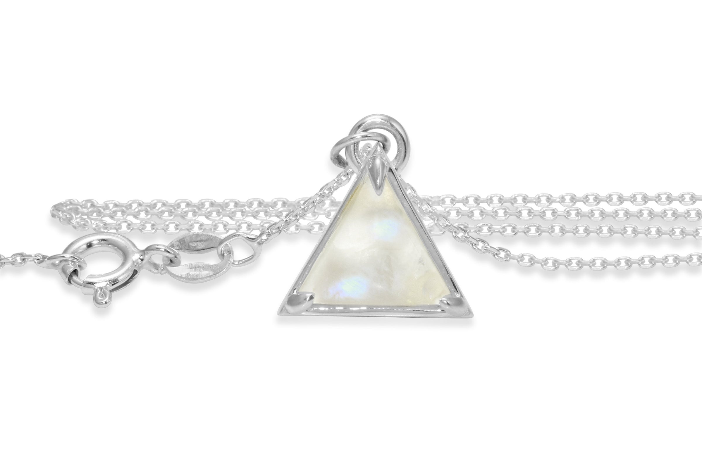 I Am Divine rainbow moonstone triangle necklace necklace Amanda K Lockrow