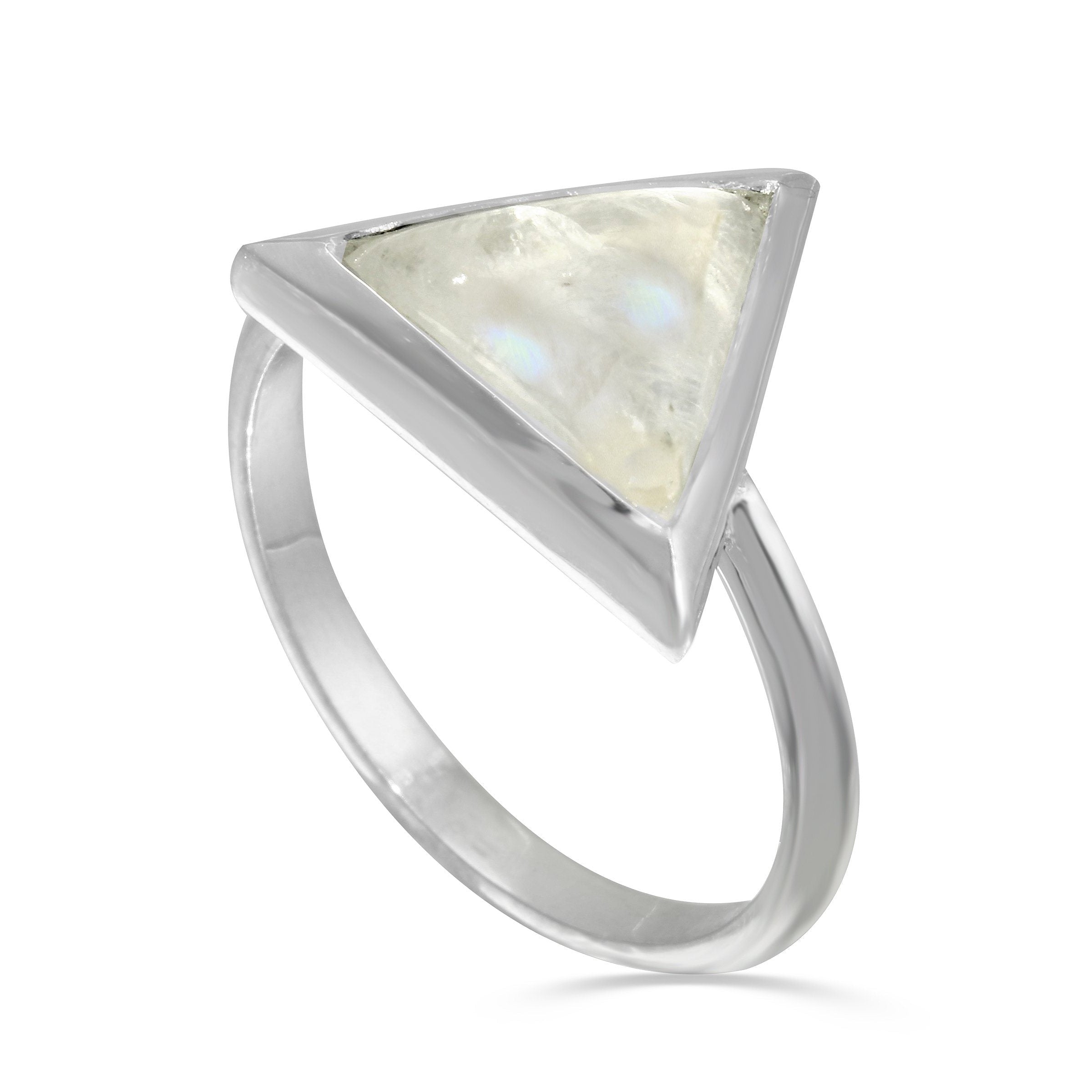I Am Divine rainbow moonstone triangle ring ring Amanda K Lockrow