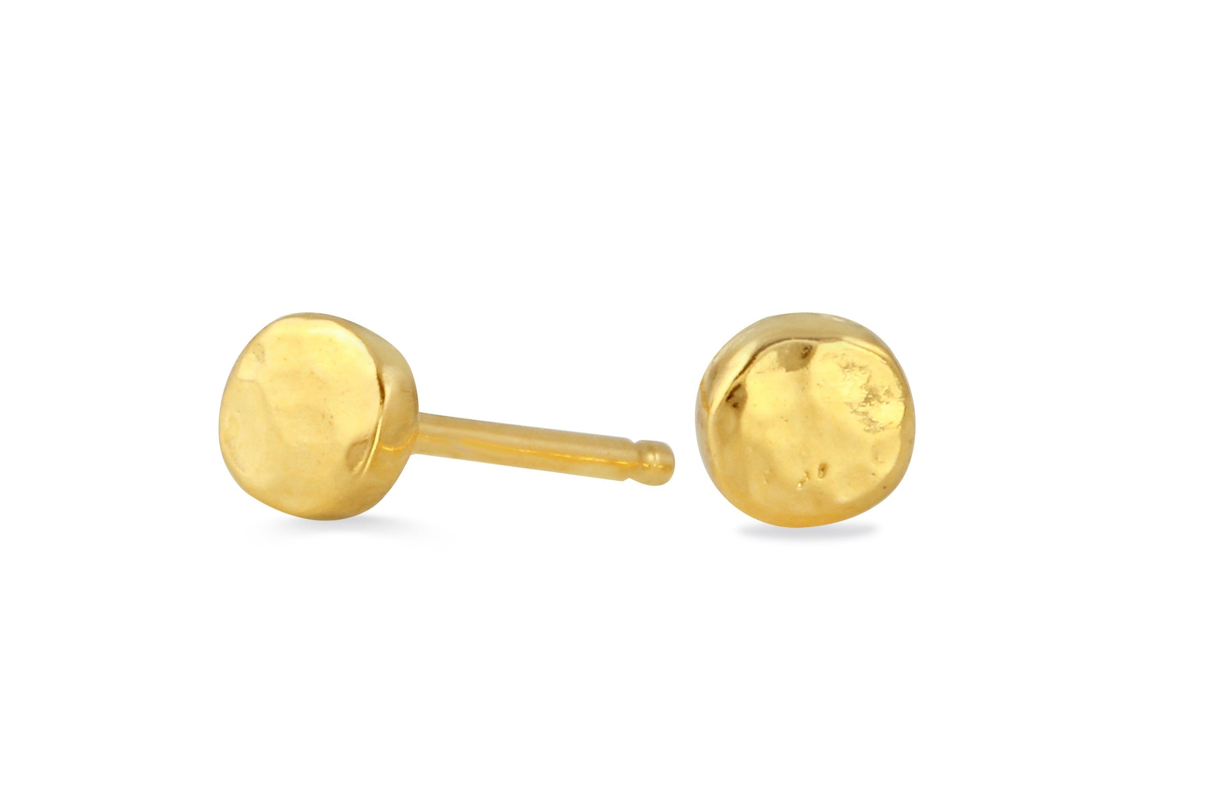 Teeny tiny pebble studs - choose from gold or silver earrings Amanda K Lockrow yellow vermeil