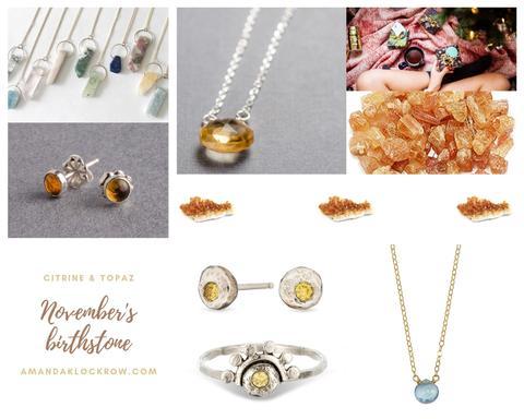 November's birthstone is citrine and topaz.