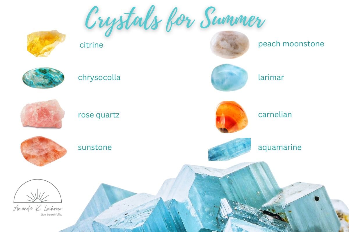 Crystals I love to wear and work with in the summer
