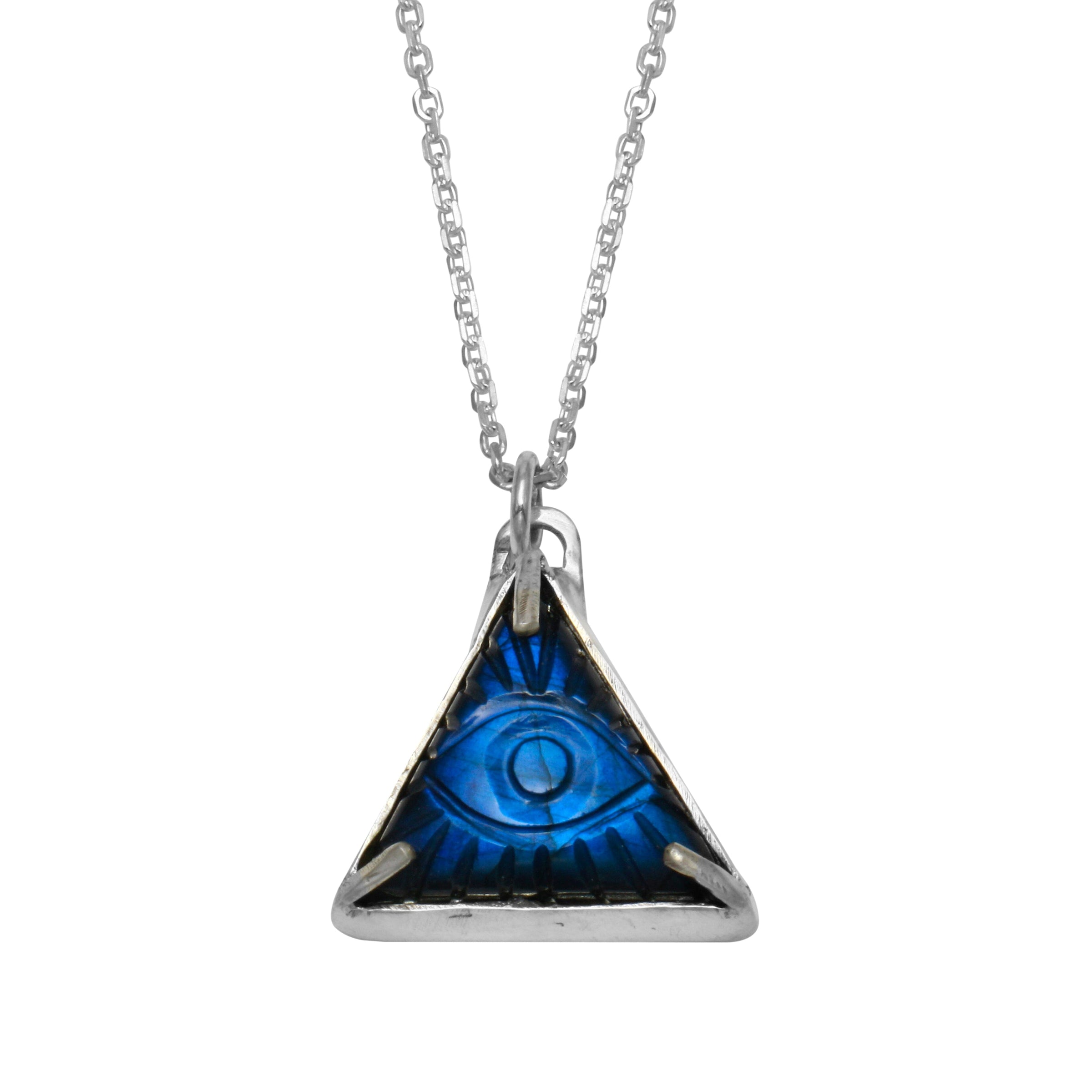 Third Eye Labradorite Triangle Necklace - sterling silver | Talisman Collection necklace Amanda K Lockrow
